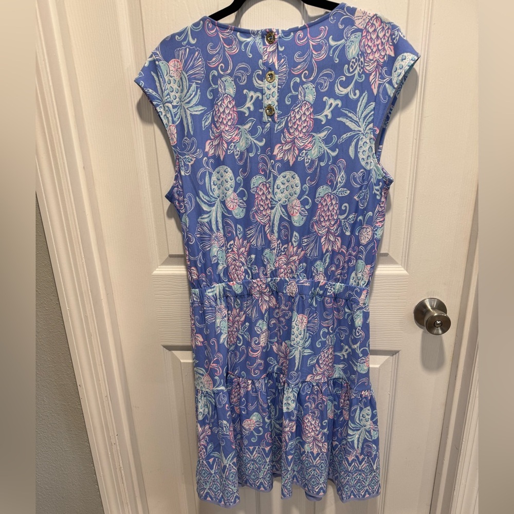 Lilly Pulitzer | NWT Danville Dress Women’s Large Sunwashed Blue Citrus Crush - Picture 10 of 10